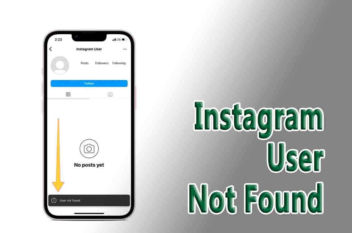 User not found Instagram
